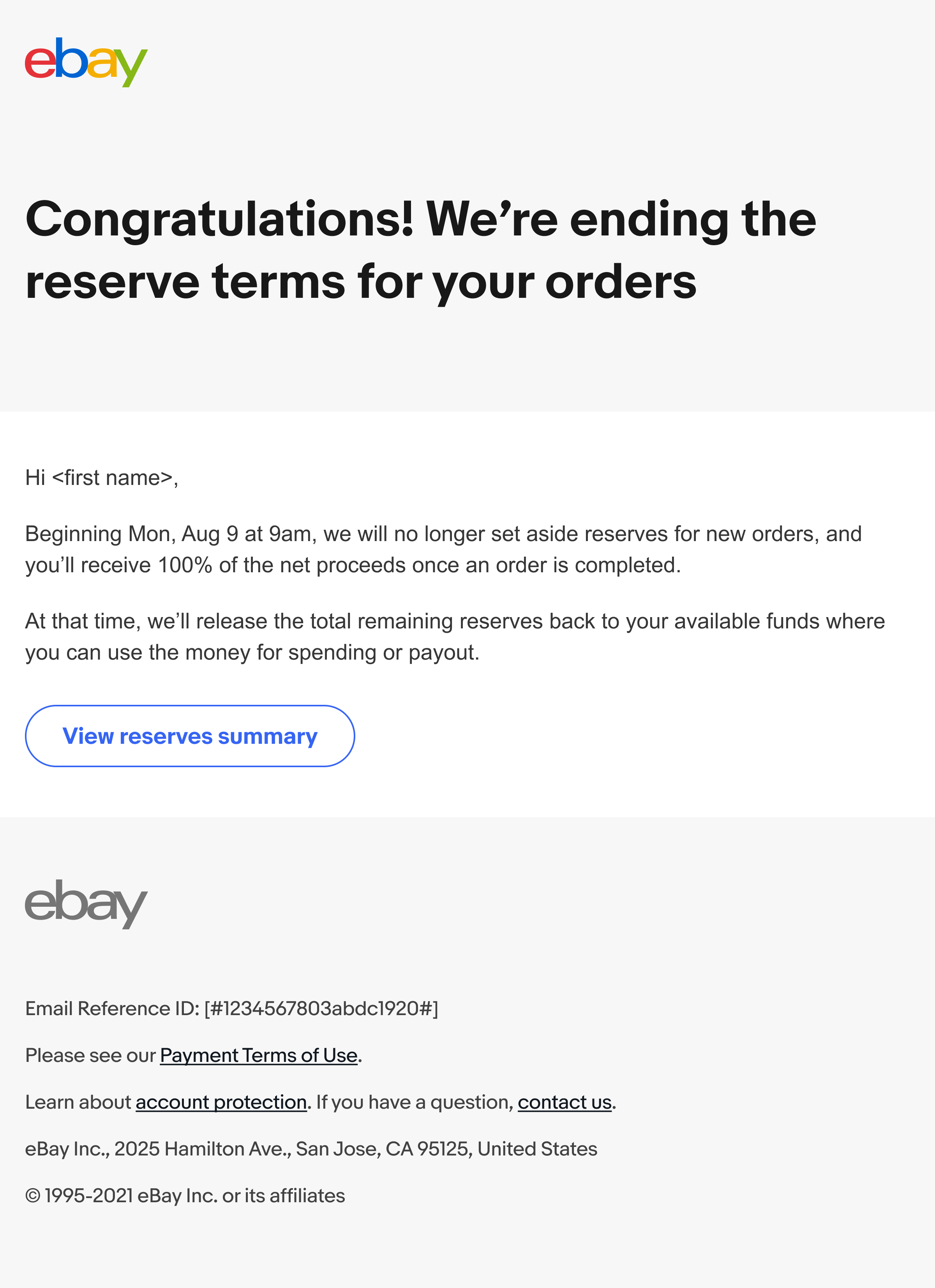 Policy ending email