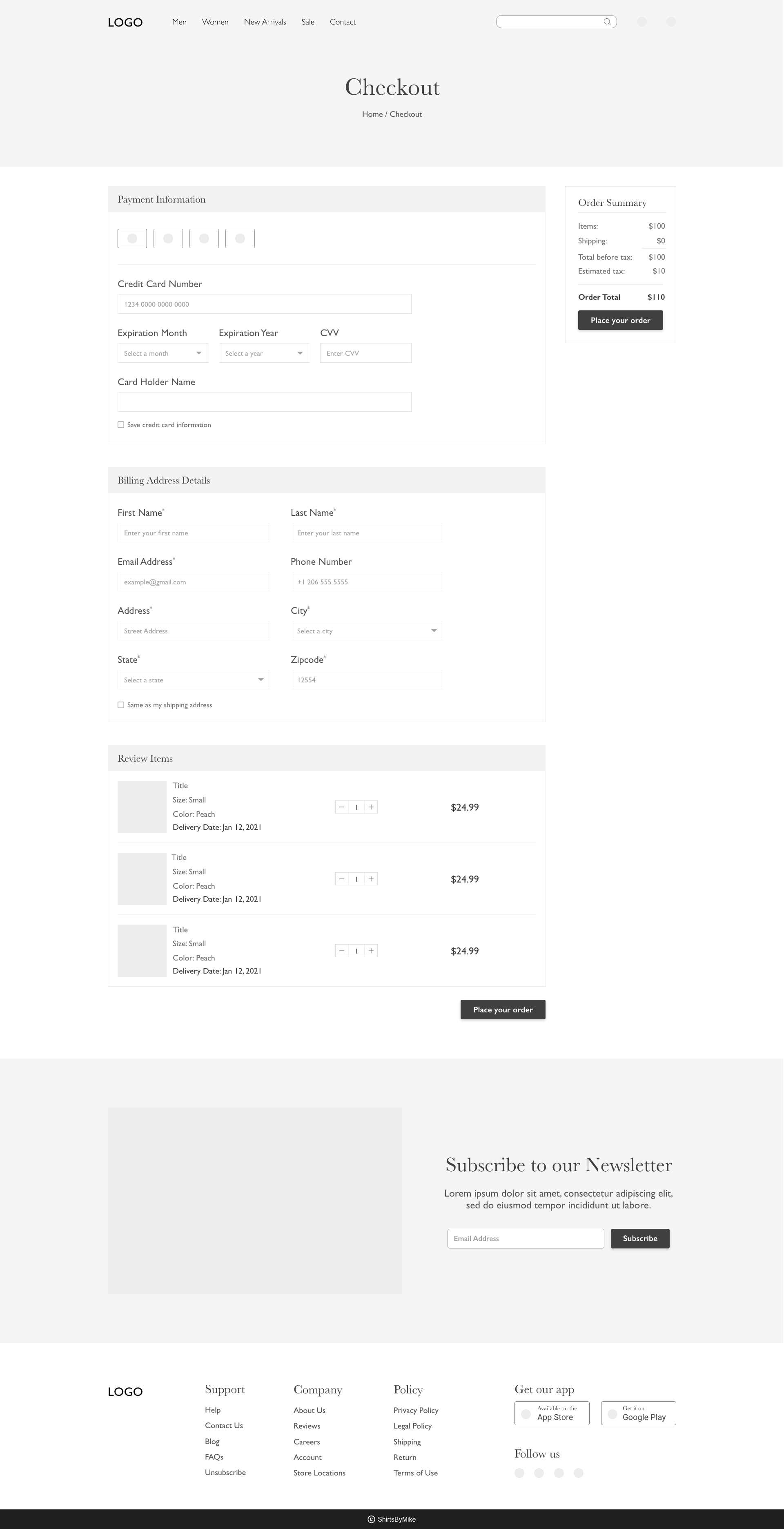 Checkout Page